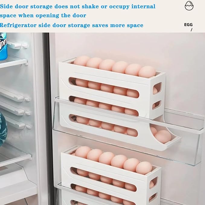 Automatic Roll-Down Refrigerator Egg Holder