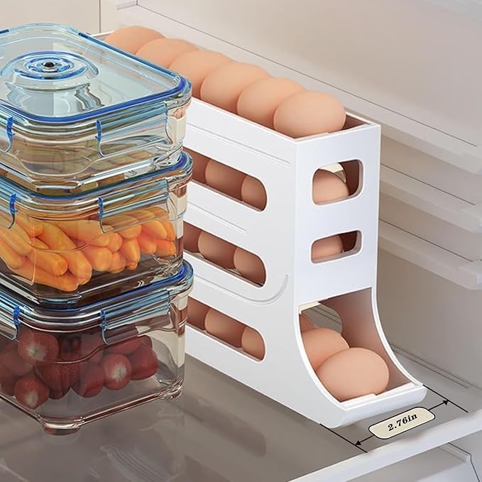 Automatic Roll-Down Refrigerator Egg Holder